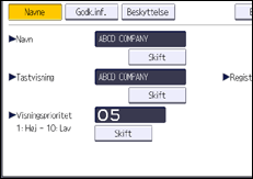 Illustration af display på betjeningspanelet