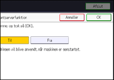 Illustration af display på betjeningspanelet