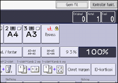 Illustration af display på betjeningspanelet