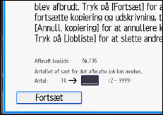 Illustration af display på betjeningspanelet