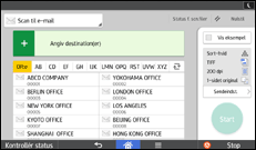 Illustration af display på betjeningspanelet