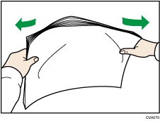 Abbildung: Auffächern des Papiers