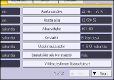 Käyttöpaneelin näyttö