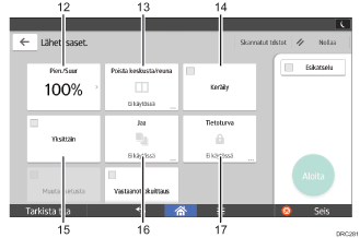 Käyttöpaneelin numeroitu näyttö