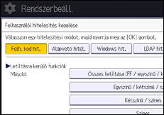 A kezelőpanel ismertetése