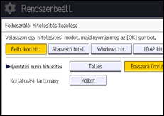 A kezelőpanel ismertetése