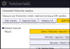 A kezelőpanel ismertetése