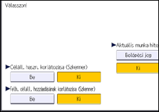 A kezelőpanel ismertetése