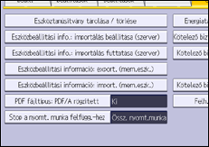 A kezelőpanel ismertetése