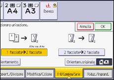 Illustrazione della schermata sul pannello di controllo