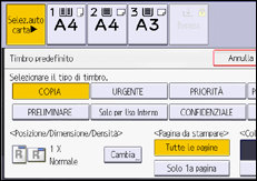 Illustrazione della schermata sul pannello di controllo