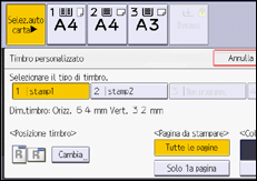 Illustrazione della schermata sul pannello di controllo