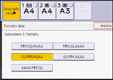 Illustrazione della schermata sul pannello di controllo