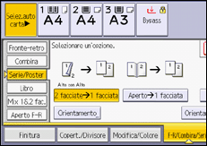 Illustrazione della schermata sul pannello di controllo