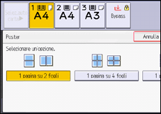 Illustrazione della schermata sul pannello di controllo