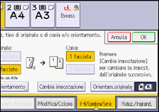 Illustrazione della schermata sul pannello di controllo
