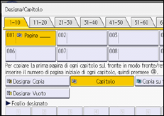 Illustrazione della schermata sul pannello di controllo