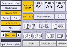 Illustrazione della schermata sul pannello di controllo