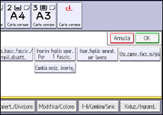 Illustrazione della schermata sul pannello di controllo