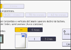 Illustrazione della schermata sul pannello di controllo