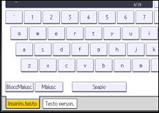 Illustrazione della schermata sul pannello di controllo