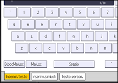 Illustrazione della schermata sul pannello di controllo