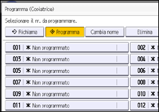 Illustrazione della schermata sul pannello di controllo