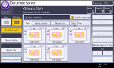 Illustrazione della schermata sul pannello di controllo