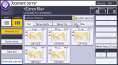 Illustrazione della schermata sul pannello di controllo