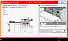 Illustrazione della schermata sul pannello di controllo