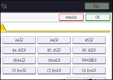 Illustrazione della schermata sul pannello di controllo