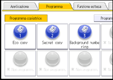 Illustrazione della schermata sul pannello di controllo