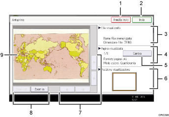 Illustrazione numerata pannello di controllo