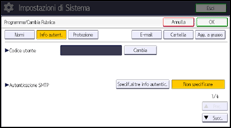 Illustrazione della schermata sul pannello di controllo