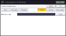 Illustrazione della schermata sul pannello di controllo