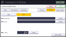 Illustrazione della schermata sul pannello di controllo