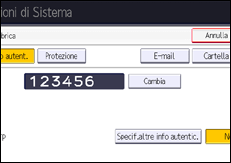 Illustrazione della schermata sul pannello di controllo