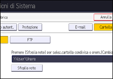 Illustrazione della schermata sul pannello di controllo