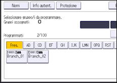 Illustrazione della schermata sul pannello di controllo