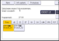 Illustrazione della schermata sul pannello di controllo