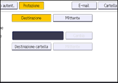 Illustrazione della schermata sul pannello di controllo