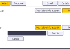 Illustrazione della schermata sul pannello di controllo