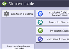 Illustrazione della schermata sul pannello di controllo