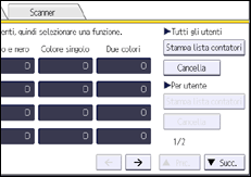 Illustrazione della schermata sul pannello di controllo