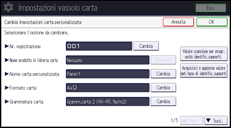Illustrazione della schermata sul pannello di controllo