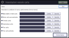Illustrazione della schermata sul pannello di controllo