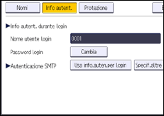 Illustrazione della schermata sul pannello di controllo