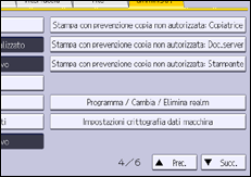 Illustrazione della schermata sul pannello di controllo