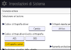 Illustrazione della schermata sul pannello di controllo