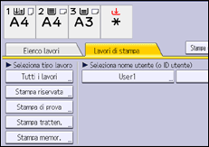Illustrazione della schermata sul pannello di controllo